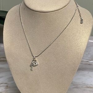 Swarovski Ginger lock and key necklace stamped